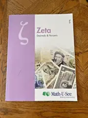 Math U See Zeta Decimals Percents Test Book Homeschool Home School Curriculum
