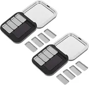LOLIPPYY 2pcs Compact Empty Organizers Magnetic Cosmetic Container for Eyeshadow Blush Lipstick Portable Convenient for Travel Home