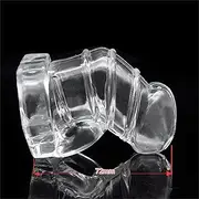 SAHOOSAFETY Chastity Belt For Men Chastity Cage, Soft TPR Elastic Penis Cage Penis Sleeve Chastity Device SM Bondage Sex Toys For Men(Clear,OhneDornen)