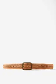 [Cotton On Men] Cotton On Men - Snake Bite Braided Belt - Tan/burnished gold L/XL TAN/BURNISHED GOLD
