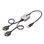 StarTech 2P1FFC-USB-SERIAL 2ft 2-Port USB to RS232 Serial Adapter