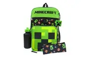 Minecraft TNT Creeper Backpack Set (Pack of 5) (Black/Green) (One Size)
