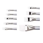 Jasart Taklon Short Flat Brush (White) - Size 1/8