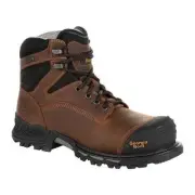 GEORGIA BOOT Men's 6" Rumbler Composite Toe Waterproof Work Boot Black/Brown - G