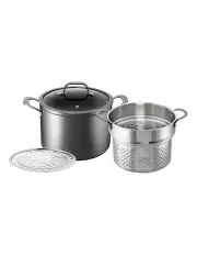 [The Cooks Collective] ARCTEC 24cm Stockpot with Lid, Pasta & Steamer Insert