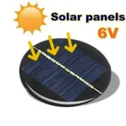 Mini Solar Panel Module 6V 2W 0.35A 80MM Round Poly Epoxy DIY Battery Cell H1A3