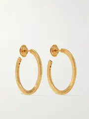[Viltier] Viltier - Rayon Disco 18-karat Gold Hoop Earrings - One size One size Gold
