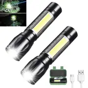 Mini Flashlights Rechargeable LED-Small Flashlights Powerful USB Rechargeable...