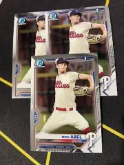 3x 2021 Bowman Chrome MICK ABEL ROOKIE CARD RC #BCP-42 1st BOWMAN PHILLIES