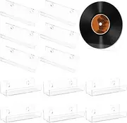 12Pcs Wall Mounted Record Shelf Vinyl Record Holder Clear Record Display Rack 2 Installation Ways Floating Album Record Stand Clear Record Display Rack for Vinyl Record Photo Frame Magazine