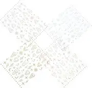 8 Sheets Nail Art Stickers Nail Sticker Jewels Moons Strips Builder Gel Decal Nails Adhesive Charms Nail Clippers Nail Kit Multi Impress Gem Stickers Rhinestones Nail Gems Star PVC
