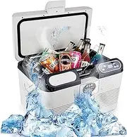 Portable Fridge for Car,DC 12/24V for Car Use,AC 110/240V for Household,Hot and Cold Function(-10℃~65℃),15L Vehicles Refrigerator,for Camping,Travel,Fishing,RV Road Trip,220V