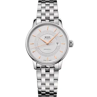 MIDO 美度官方授權 Baroncelli Signature 永恆系列經典女錶(M0372071103101)白30mm