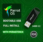 Parrot OS | Full Install + Persistence | 64GB USB 3.2 | 64-Bit