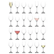 24pc LAV Clear Ella Glass Stemware Set Party Cocktail Drinking Glass Goblet Set