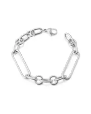 Jane Basch Cool Steel Stainless Steel Paperclip Link Bracelet