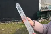 3.12LB Natural Clear Quartz Obelisk Quartz Crystal Point Wand Tower Healing