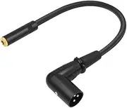 ａ aternee XLR to 3.5mm Adapter Cable 1/8 inch Mini Jack to XLR Cable Compact 1 Feet (30cm) for Audio Player, 3.5 TRS to XLR Male