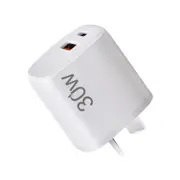 iVolta 30W USB-C PD + USB-A Wall Charger - White