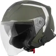 Bogotto H586 BT Illus Bluetooth Jet Helmet, black-green, Size M for Men Black Green