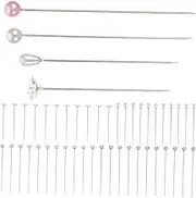 WEKAMOS 200pcs Pear Shaped Decorative Sewing Pins with Pearl Head Unique Straight Pins for Quilting Jewelry Making and Craft Projects