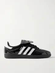 [adidas Originals] adidas Originals - Samba Lt Leather-trimmed Patent-leather Sneakers - Black - UK 7 UK 7 Black
