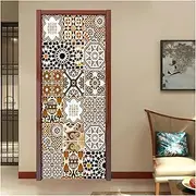 Door Stickers Removable DIY Self-Adhesive Door Sticker 3D Living Room Bedroom Door Decoration Mural Wallpaper Wall Decals (Size : 77x200cm)