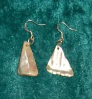 SHELL EARRINGS, ABALONE SHELL, PIERCED SHEPHERDS HOOK, NEW, AUSTRALIAN MADE