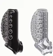2PCS Penis Sleeve Cock Ring Extender Cock Enlarger Condom Sheath Delay Ejaculation Toys Men Couple,Clitoral Stimulation Sex Toys for Men（Transparent+Black）