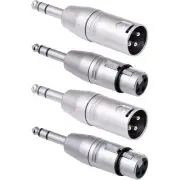 1/4 to XLR Adapter 4 Pack, 1/4" TRS to XLR (2 Pair), 2pcs Male to Male and 2p...