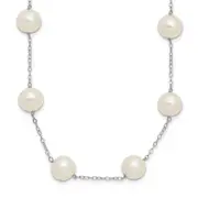 14K White Gold 8-9mm Freshwater Cultured Pearl 14-Station Necklace