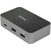StarTech.com USB/Ethernet Combo Hub - USB 3.1 Type C - External - Black, Space Gray - UASP Support - 3 Total USB Port(s) - 3 USB