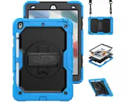 For Apple iPad iPad 9th 10.2" 2021 Kickstand Survivor Shockproof Case Heavy duty Cover - Light Blue