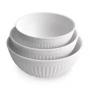 Prep and Serve Mixing Bowls Set 3-Piece Glacier White