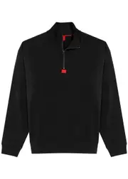Hugo Half-zip Logo Cotton Sweatshirt - Black - M M