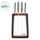 Global Hashira 5pc Knife Block Set - Walnut - Award Winning Cutlery