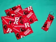 *NEW Handmade COASTER SET of 4 and/or KEYCHAIN RUTGERS University Scarlet Knight