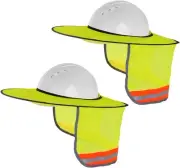 Hard Hat Sunshield - Upgrade Full Brim Neck Sunshade Cover with 2Packs Yellow