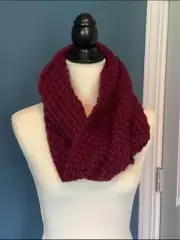 New Old Navy Women Infinity Scarf Knit Burgundy