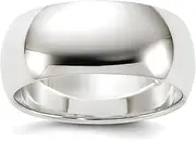 [JewelryWeb] 925 Sterling Silver Solid Polished Half Round Engravable 8mm Half Round Band Jewelry Gifts for Women - Ring Size Options Range: H to Z