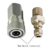 Universal Female 8mm QD Connector and 8mm Male Plug Fill Nipple Quick-Disconnect