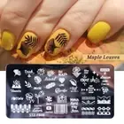 Leaf Image Stencils Christmas Nail Stamping Template Nail Art Stamp Plates