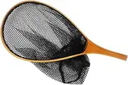 Generic Fly Fishing Net Fish Catching Net Manual Lightweight Oval Non Slip Fish Net Landing Net for Freshwater Boating Outdoor Sports