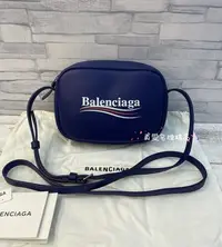 在飛比找Yahoo!奇摩拍賣優惠-《真愛名牌精品》Balenciaga 489809 藍色全皮