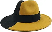 [Hcclijo] Hat Gradient Fedora Hat Panama Fedora Fedora Hat Men's and Women's Jazz Hat Fedora Hat GrassWinter Hat