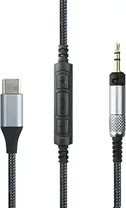 ABLET USB C Type-C Audio Cable Compatible with Sennheiser HD598SE HD598 HD560s HD620S HD598Cs HD599 Headphone, Remote Volume Mic Compatible with iPhone 15/15 Pro/16/16 Pro/Compatible with ipad