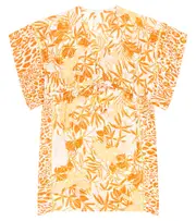 [Poupette St Barth Kids] Poupette St Barth Kids Amaya floral kaftan Y 12 yellow