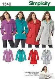 Simplicity Sewing Pattern 1540 Misses Jackets Two Lengths Size 6-14