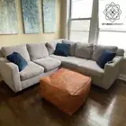 Leather Handmade Pouffe Unstuffed Genuine Ottoman Footstool Moroccan Pouf Boho