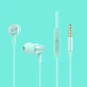 [HX-Y02] Green In-Ear Earphones with Microphone and Volume Control Youthful Series